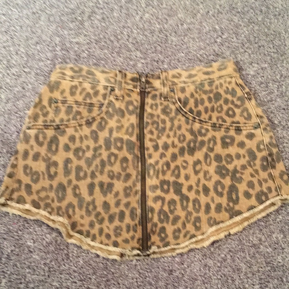 Current/Elliott Brown and Black Skater Mini Skirt